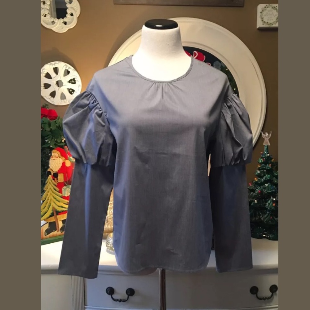 DREW CLOTHING INDIGO BELL SLEEVE TOP SHIRT $188